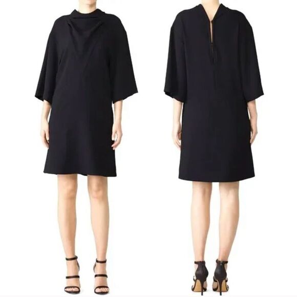 IRO Tonight Dress Black Crepe Draping Cowl Neckline Sheath Mini Dress NWT - Picture 1 of 5